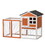 2-Story Wooden Rabbit Hutch Bunny Cage, Chicken Coop, Pet House for Small Animals, Orange + White W2181P151907