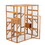 Outdoor Cat Enclosure, Large Wood Cat Cage with Sunlight Top Panel, Perches, Sleeping Boxes, Pet Playpen, Orange W2181P152977
