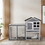 Indoor Outdoor Rabbit Hutch, Bunny Cage with Run, Pull Out Tray, Guinea Pig House for Small Animals, Gray W2181P152979