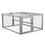 Folding Rabbit Hutch with Roosting Bar, Wood Collapsible Guinea Chick Run, Outdoor Bunny Cage, Portable, Gray W2181P152980