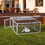 Folding Rabbit Hutch with Roosting Bar, Wood Collapsible Guinea Chick Run, Outdoor Bunny Cage, Portable, Gray W2181P152980