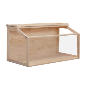 Wooden Hamster Cage Small Animals House, Acrylic Hutch for Dwarf Hamster, Guinea Pig, Chinchilla, Openable Top with Air Vents W2181P152982