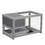 2-story Wooden Rabbit Cage, Bunny Hutch with Ladder, Openable Roof and Removable Tray, Gray W2181P153011