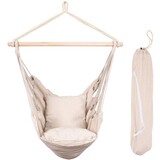 Hammocks Hanging Rope Hammock Chair Swing Seat with Two Seat Cushions and Carrying Bag, Natural W2181P153964
