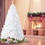 7ft High Christmas Tree 1000 Tips Decorate Pine Tree with Metal Legs White with Decorations W2181P154086