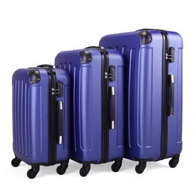 3-Piece Luggage Set (20/24/28), Expandable Carry on Suitcase with Spinner Wheels, Deep Blue P-W2181P146762