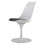 Swivel Tulip Side Chair for Kitchen and Dining Room Bar with Cushioned Seat and Curved Backrest, White and Black W2181P154908