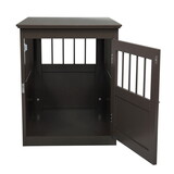 Wood Dog Crate Furniture, End Table Designed Dog Kennel with Side Slats, Brown W2181P155152