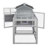 Wooden Chicken Coop Hen House with Doors for Ventilation, Runs and Nesting Box, Gray W2181P155331