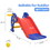 Toddler Slide, Dolphin Play Slide for Outdoor and Indoor, Freestanding Climber Playset with Basketball Hoop, Ball and Ladder, Red and Blue W2181P155572