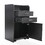 Salon Styling Station with 2 Drawers, 2 Hair Dryer Holders and 1 Cabinet, Black W2181P155877