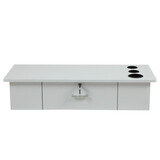 Classic Wall-Mounted Styling Station with Drawer and Tool Holes, Vanity Table, Dressing Table, Equipment for Barber Beauty Spa Salon Shops, White W2181P156704