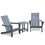 3pcs Outdoor Adirondack Chairs,Patio Lawn Chairs with Side Table,for Deck Garden Backyard Balcony,Dark Grey W2181P162732