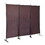 6 ft Modern Room Divider, 3-Panel Folding Privacy Screen w/ Metal Standing, Portable Wall Partition, Brown W2181P163130