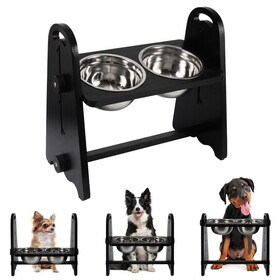 Elevated Dog Bowls for Medium Large Sized Dogs, Adjustable Heights Raised Dog Feeder Bowl with Stand for Food & Water W2181P163655