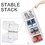 Storage Shoe Box; Foldable Clear Sneaker Display Box; Stackable Storage Bins Shoe Container Organizer; 6 Pack - White; X-Large W2181P164292