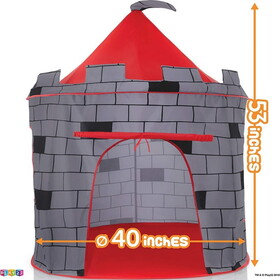 Outdoor Indoor Big Tent Playhouse Castle Pop Up Tent Foldable Children Teepee.Portable Kids Pop Up Knight Castle Children's Play Tent for Indoor and Outdoor Use and Gift for Boys and Girls.