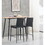 Black modern simple bar chair, fireproof leather spraying metal pipe, diamond grid pattern, restaurant, family, 2-piece set W2181P167970