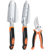 Garden Tool Set, 3PCS Sturdy Gardening Hand Tools Kit - Trowel/Shovel, Transplanter, Sharp Bypass Pruning Shears/Scissors/Clippers W2181P170869
