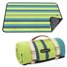 Picnic Blanket Waterproof & Sand Proof, Beach Blanket Portable with Carry Strap, XL Large Foldable Picnic Rug Machine Washable, Outdoor Camping Party, Wet Grass, Hiking, (Lemon Green) W2181P171299
