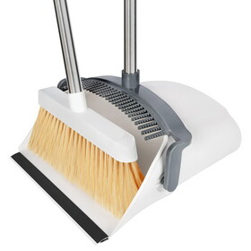 Broom and Dustpan Set for Home/Dustpan and Broom Combo Set, Standing Dustpan Dust Pan with Long Handle 45" for Home Kitchen Room Office Lobby Indoor Outdoor Floor Cleaning W2181P171766