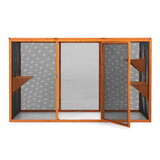 Detachable Cat Enclosure with Waterproof Roof and 3 Jumping Platforms, Orange