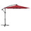 10 ft. Steel Cantilever Offset Outdoor Patio Umbrella with Crank Lift - Red