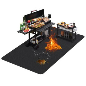Large 76 x 52 inches Under Grill Mats for Outdoor Grill,Double-Sided Fireproof,Waterproof,Oil-Proof,Easy to Clean,Indoor Fireplace/Fire Pit Mat,Quality BBQ Mat for Deck Patio Lawn W2181P191717