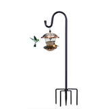 Shepherd Hooks for Outdoor, 1 Pack 46 inch Bird Feeder Pole with 5 Prongs Base for Hanging Lantern, Hummingbird Feeder, Lightweight Plant, Shepherds Hook for Bird Feeders for Outside W2181P192496
