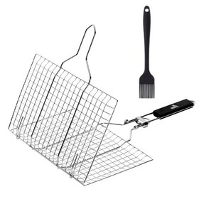 Grill Basket, Stainless Steel, Fish Grill Baskets for Outdoor Grill, Vegetable Grill Basket, BBQ Grill Basket, Fish Basket for Grilling, Grill Accessories W2181P192831