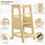 Toddler Step Stools for Kids, Toddler Tower Kids Step Stool with Safety Rail, 3 Heights Adjustable Toddler Kitchen Stool Helper, Kids Toddler Stool for Kitchen Counter Bathroom, Wooden W2181P195535