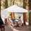 17 x 10 Feet Foldable Pop Up Canopy with Adjustable Dual Awnings W2181P198223