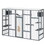 Wooden Cat Enclosure with 6 Jumping Platforms, 2 Cat Condos, Cat Bridge and Scratching Board, Gray W2181P198549