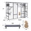 Wooden Cat Enclosure with 6 Jumping Platforms, 2 Cat Condos, Cat Bridge and Scratching Board, Gray W2181P198549