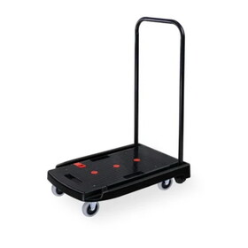 Capacity Black Plastic Steel Body Foldable Platform Trolley Push Hand Cart Black-1pc W2181P229025