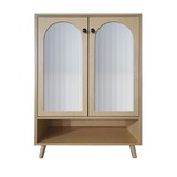 Shoe Storage Cabinet with Adjustable Plates Glass doors W2182135255