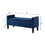 Upholstered Tufted Button Storage Bench with nails trim,Entryway Living Room Soft Padded Seat with Armrest-Navy W2186139088