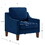 Modern Armchair, Living Room Single Seat Sofa Chair with Wooden Legs, Upholstered Velvet Accent Chair for Living Room, Bedroom,Navy W2186P143465