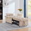 4 in1 Multi-Function Single Sofa Bed with Storage Pockets,Tufted Single Pull-out Sofa Bed with Adjustable Backrest and Pillows,Convertible Chaise Lounge,Taupe