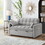 4 in1 Loveseat Sofa Bed with Armrests & Storage Pockets, Multi-Function Tufted Pull-out Sofa Bed with Adjustable Backrest and Pillows, Convertible Loveseat Sofa Couch, Gray W2186P166130
