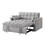 4 in1 Loveseat Sofa Bed with Armrests & Storage Pockets, Multi-Function Tufted Pull-out Sofa Bed with Adjustable Backrest and Pillows, Convertible Loveseat Sofa Couch, Gray W2186P166130