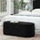 Modern Oval Storage Ottoman Bench, Upholstered Boucle Teddy Fabric End of Bed Bench with Storage, End of Bed Stool with Safety Hinge for Bedroom, Living Room, Entryway, Black W2186P193117