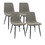 Dining Chairs Set of 4,Modern Kitchen Dining Room Chairs,Upholstered Dining Accent Chairs in linen Cushion Seat and Sturdy Black Metal Legs(Grey) W2189131672