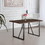 55"Rustic Industrial Rectangular MDF Walnut color Dining Table for 4-6 Person, with 1.5" Thick Engineered Wood Tabletop and Black Metal Legs, Kitchen terrace Dining Living Room W2189131698