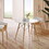 31.5" Round Dining Table Kitchen Table White Dining Table with White MDF desktop and Solid wood legs .Modern Style Coffee Table Leisure Dining Room Round Table for Kitchen Living Room W2189131988