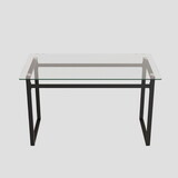 Modern Minimalist Rectangular Glass Dining Table for 4-6 with 0.31