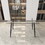 Modern Minimalist Rectangular Glass Dining Table for 4-6 with 0.31" Tempered Glass Tabletop and Black Metal Legs, Writing Table Desk, 51" W x 27"D x 30" H W2189138545