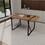 55"rural industrial rectangular MDF dark wood dining table, 4-6 people, 1.5" thick engineering wood tabletop and black rectangular metal legs, used for writing desk, kitchen, terrace, dining room