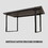 59"rural industrial rectangular MDF black dining table, 4-6 people, 1.5" thick engineering wood tabletop and black rectangular metal legs, used for writing desk, kitchen, terrace, dining room