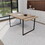 59"rural industrial rectangular MDF light wood dining table, 4-6 people, 1.5" thick engineering wood tabletop and black rectangular metal legs, used for desks, kitchens, terraces, restaurants